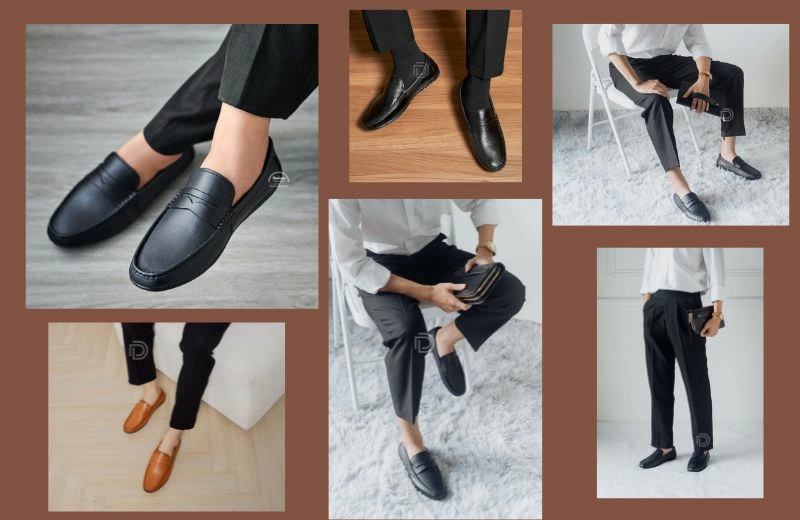 Giày lười nam - da bò thật, form chuẩn, êm ái khi sử dụng hằng ngày. Nguồn: https://chuhainam.com/