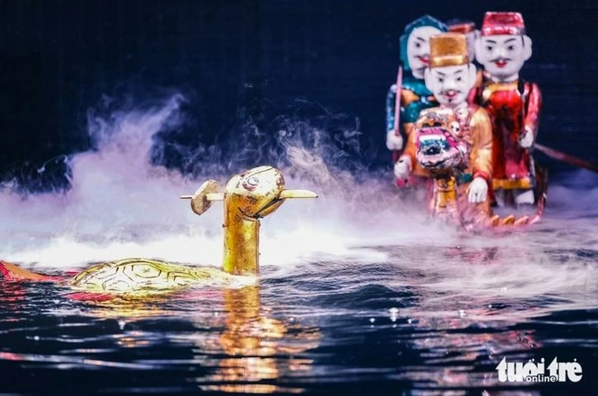 A show of water puppetry in Hanoi (Photo: tuoitre.vn)