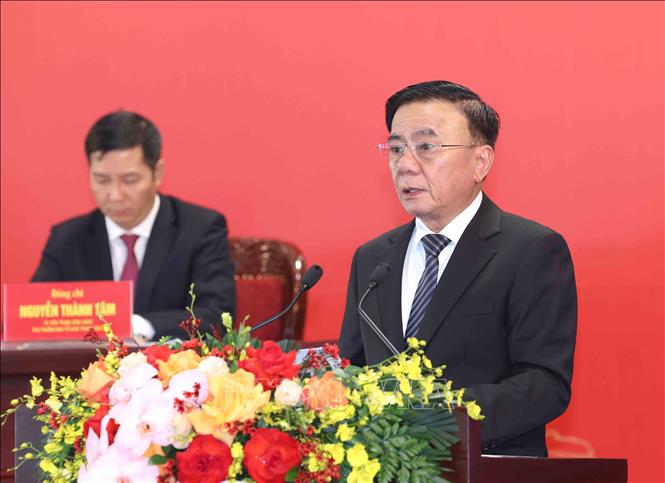 Thường trực Ban Bí thư Trần Cẩm Tú phát biểu tại Họp báo quốc tế về Đại hội XIV của Đảng. Ảnh: Phương Hoa/TTXVN