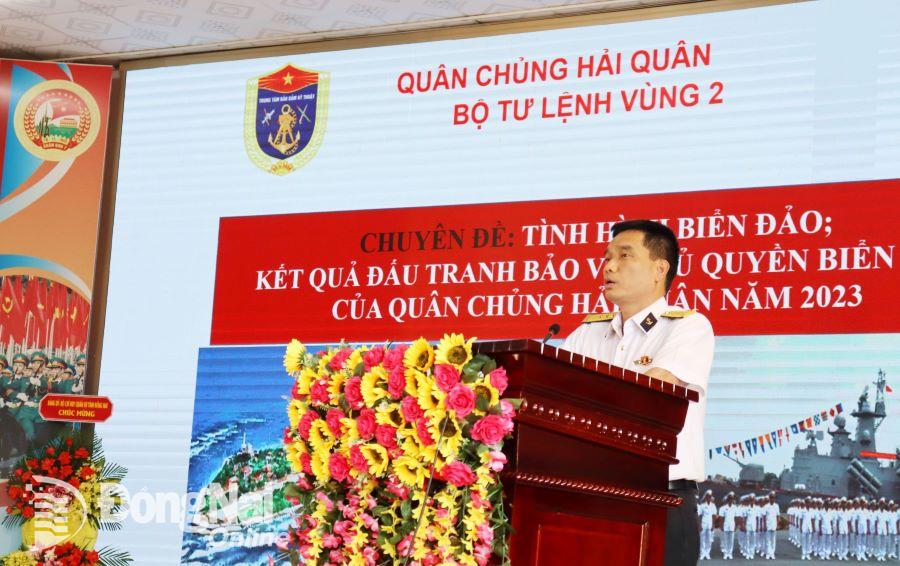 Đại tá, PGS.TS Trần Hồng Hải thông tin thời sự, tình hình biển, đảo, thềm lục địa của Tổ quốc tại buổi gặp mặt