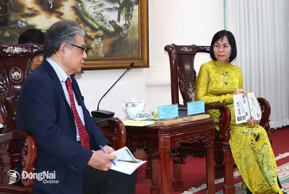 Phó chủ tịch UBND tỉnh Nguyễn Thị Hoàng trao đổi với lãnh đạo vùng Kansai