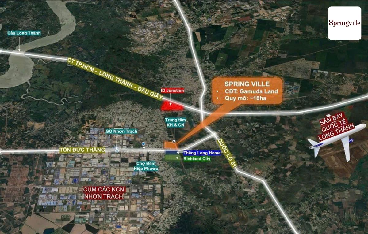 Vị trí dự án Spring Ville Gamuda.
