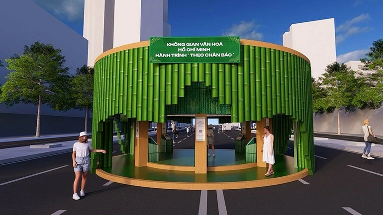 Rendering of Area A of the Ho Chi Minh Cultural Space at the Binh Ngo Tet Book Street Festival. (Photo: Organizing Committee)