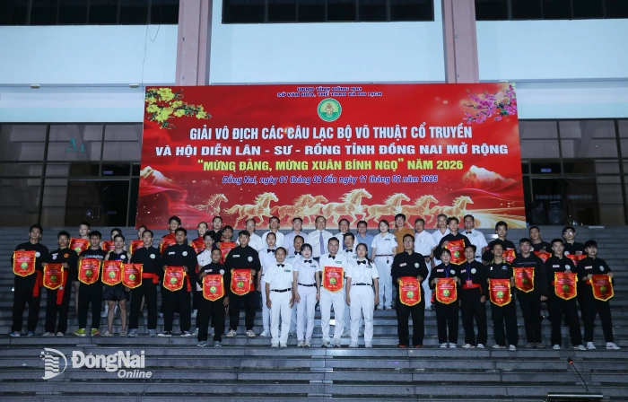 26 đơn vị tham dự Giải vô địch các Câu lạc bộ Võ thuật cổ truyền tỉnh Đồng Nai