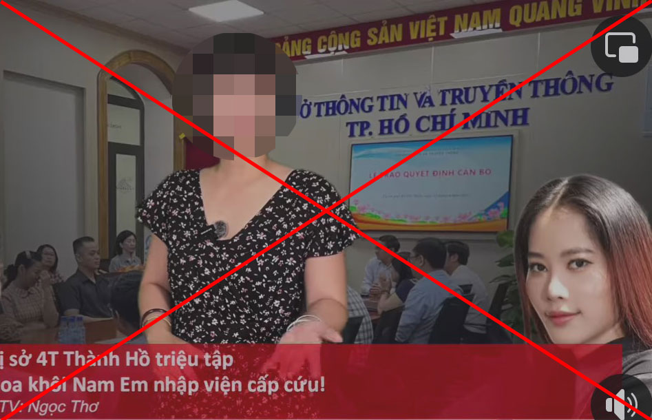 Một trong những video clip do thế lực thù địch thực hiện về vụ bà Nguyễn Thị Lệ Nam Em. Ảnh cắt từ clip
