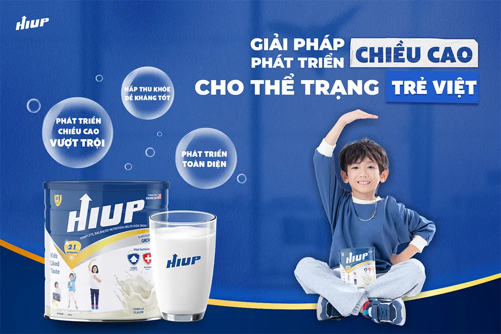 Thông tin về sữa non chuyên biệt tăng chiều cao cho trẻ HIUP