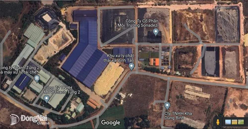 Khu vực quy hoạch Dự án Điện rác Vĩnh Tân. Ảnh google maps