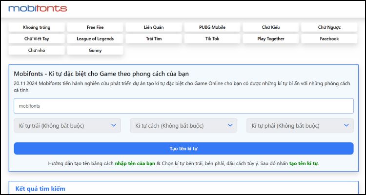 Công cụ sáng tạo kí tự đặc biệt hàng đầu tại Việt Nam mang tên Mobifonts.