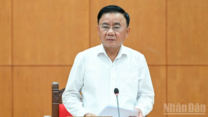 Thường trực Ban Bí thư Trần Cẩm Tú. (Ảnh: DUY LINH)
