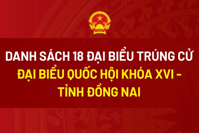 [Infographic] Danh sách chính thức 18 đại biểu trúng cử đại biểu Quốc hội khóa XVI - Tỉnh Đồng Nai