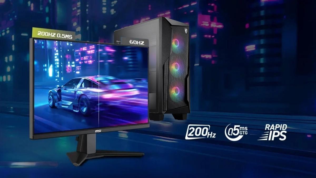 Màn hình MSI MAG đi kèm có tần số 200Hz ấn tượng.