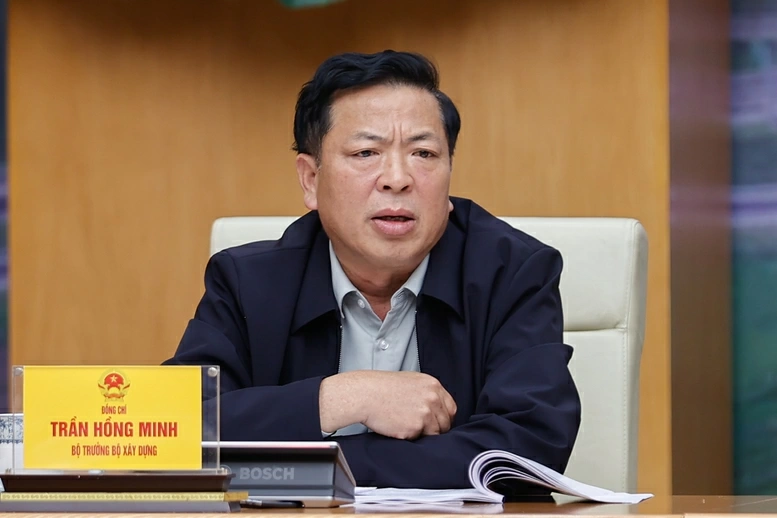 Bộ trưởng Bộ Xây dựng Trần Hồng Minh phát biểu - Ảnh: VGP/Nhật Bắc