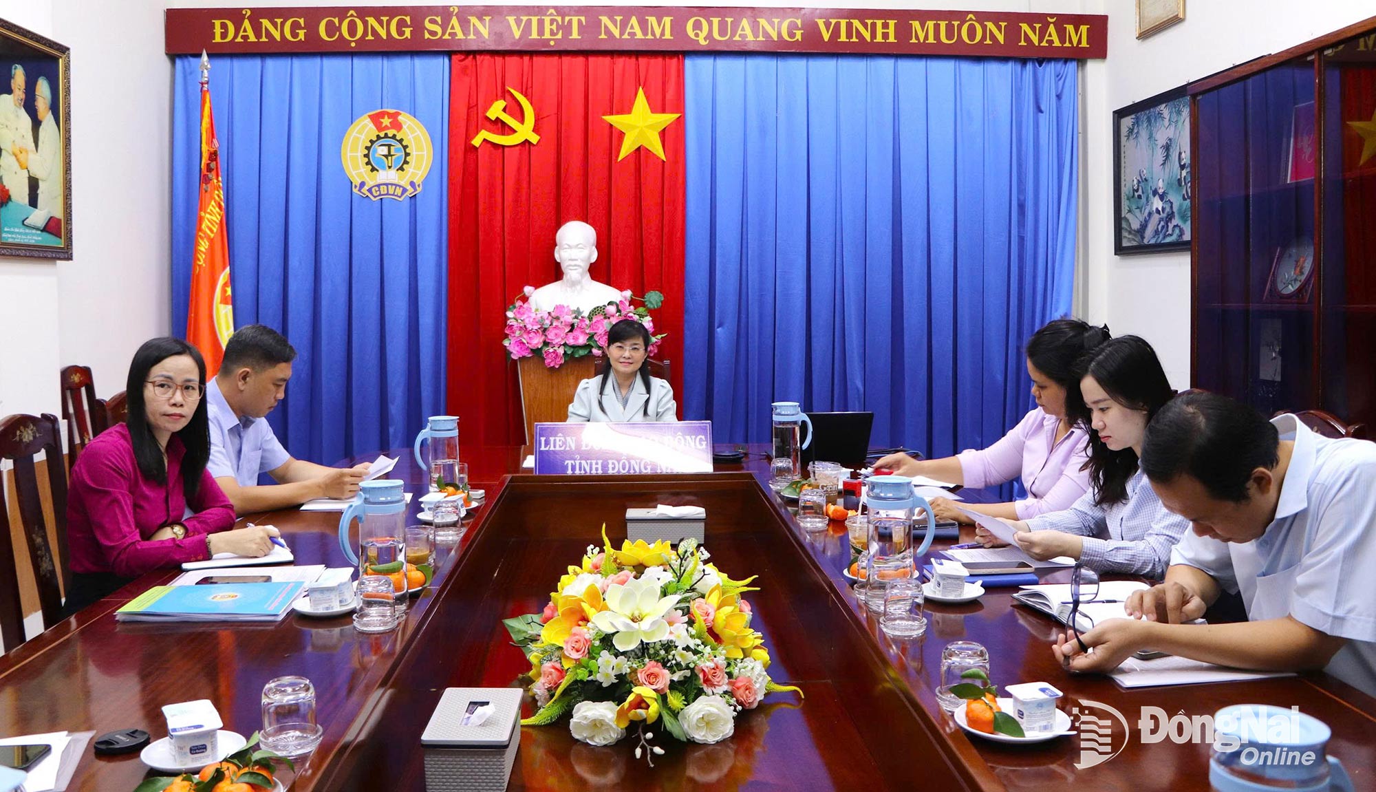 Các đại biểu tham dự hội nghị tại điểm cầu Đồng Nai. Ảnh: CĐCC
