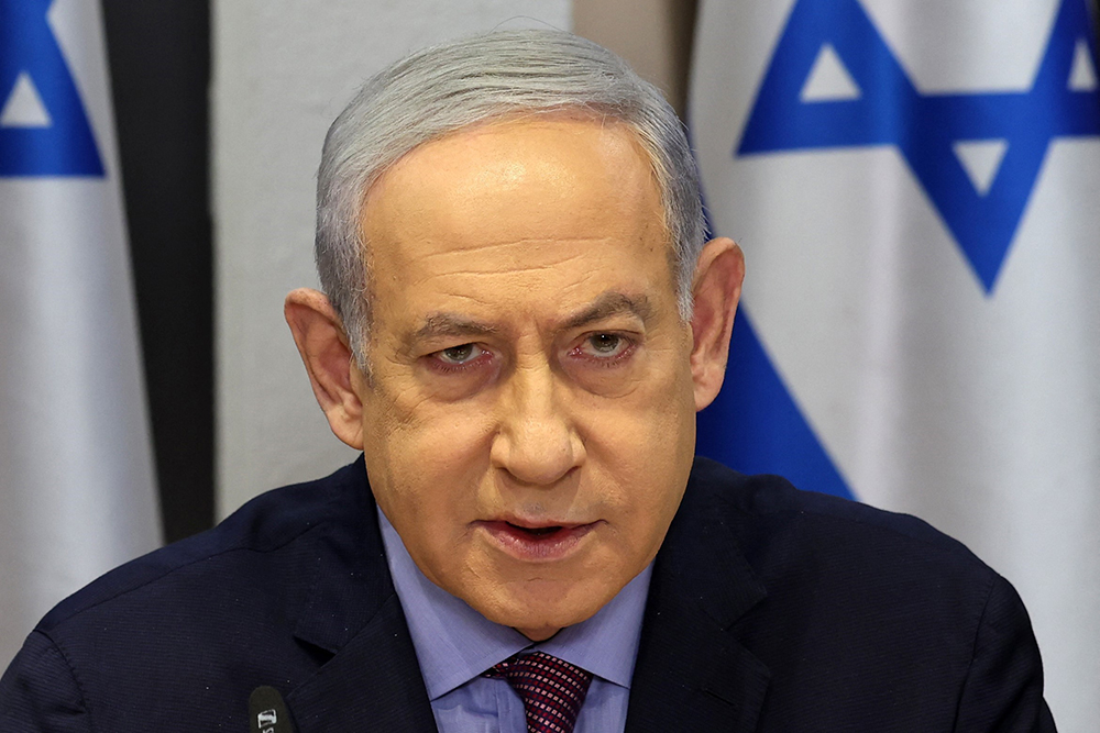 Thủ tướng Israel Benjamin Netanyahu chủ trì
một cuộc họp nội các ở Tel Aviv. Ảnh: AFP/TTXVN