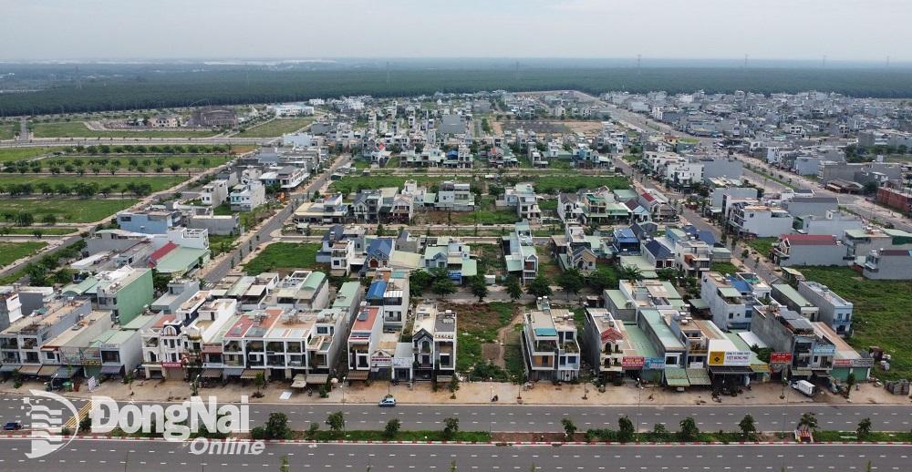 Một góc Khu tái định cư Lộc An - Bình Sơn, nơi bố trí tái định cư cho các hộ dân trong vùng Dự án Sân bay Long Thành. Ảnh: Phạm Tùng