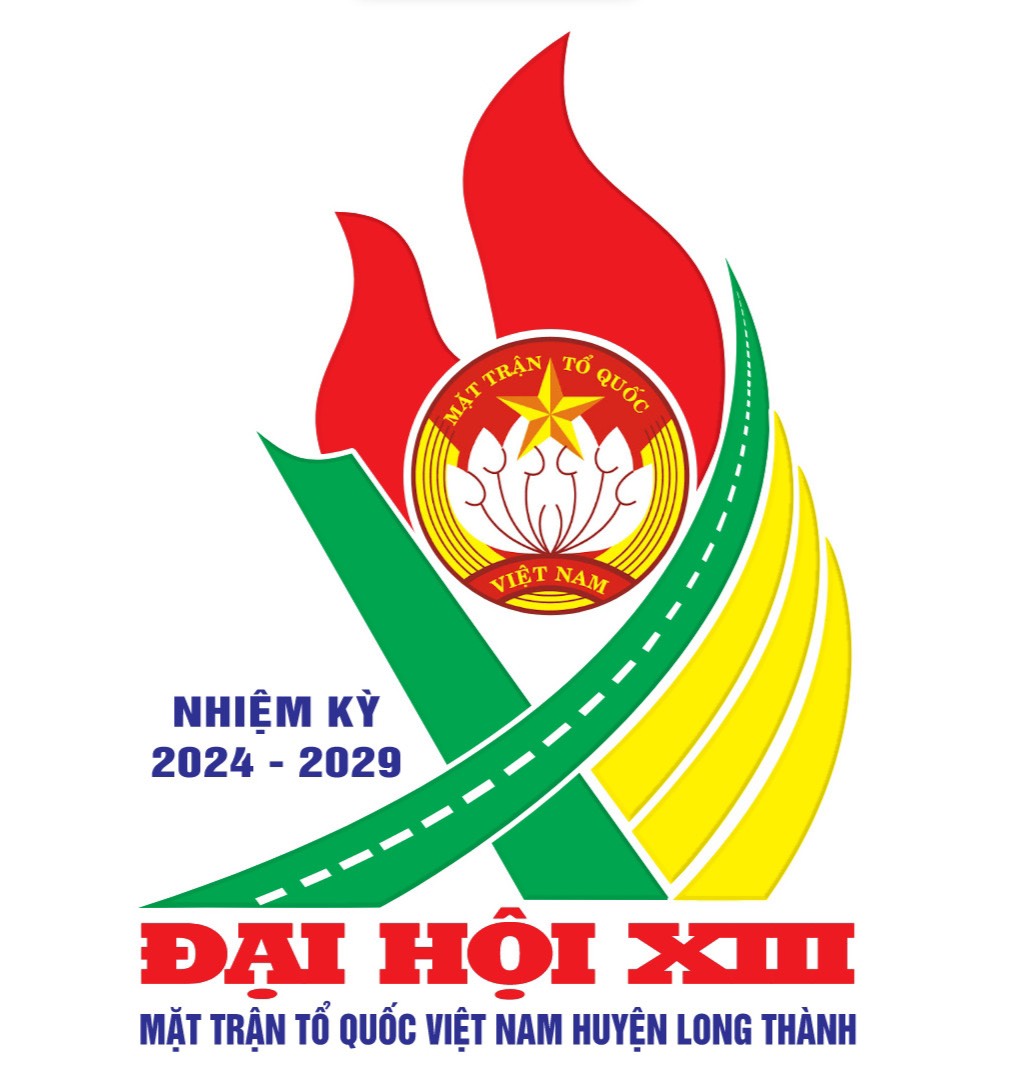 Logo chào mừng Đại hội đại biểu MTTQ Việt Nam huyện Long Thành lần thứ XIII, nhiệm kỳ 2024-2029.

