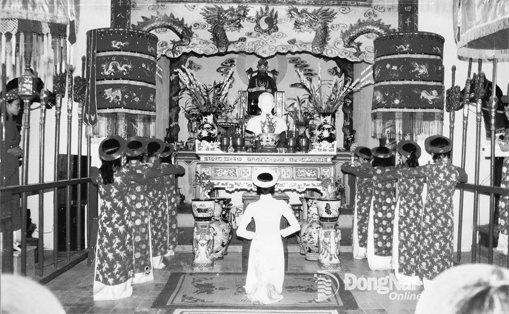 Nghi thức tế lễ giỗ Tổ Hùng Vương - phường Bình Đa, thành phố Biên Hòa. Ảnh tư liệu