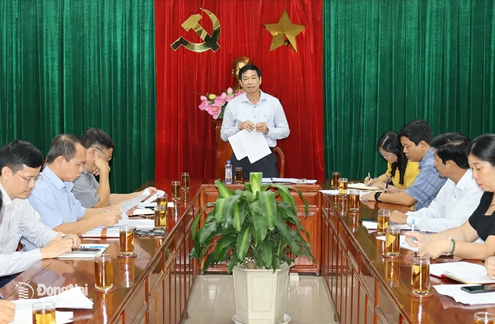 Phó chủ tịch UBND tỉnh Võ Văn Phi phát biểu chỉ đạo buổi làm việc. Ảnh: Hoàng Lộc