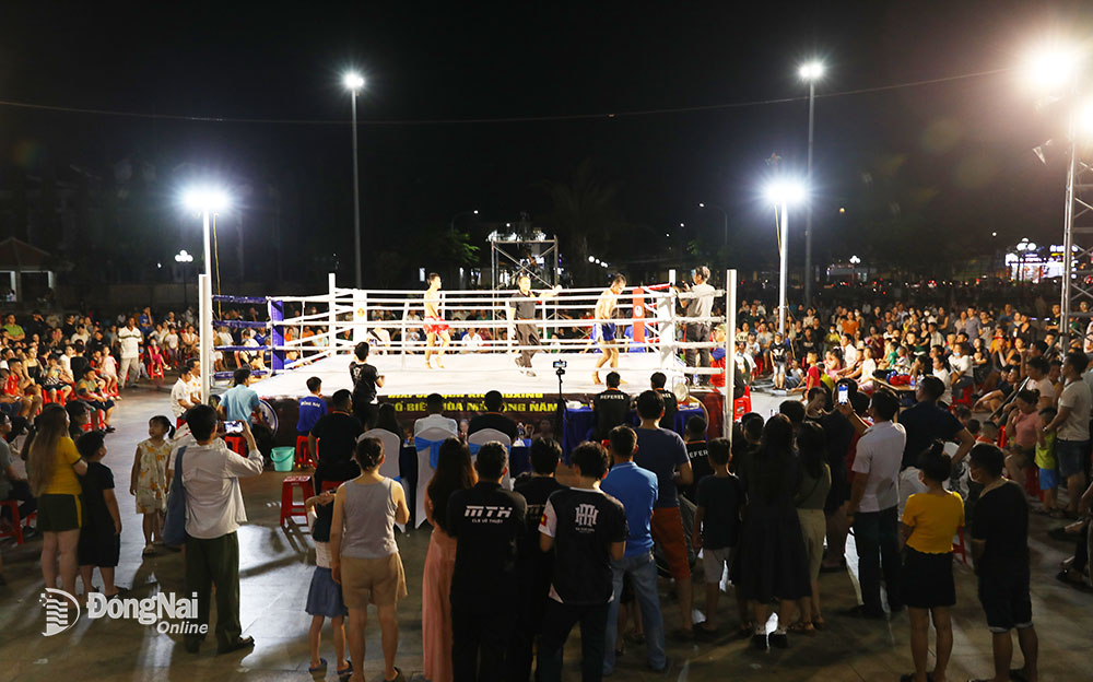 Rất đông khán giả đến Công viên Dương Tử Giang cổ vũ cho các võ sĩ thi đấu. Ảnh: Huy Anh