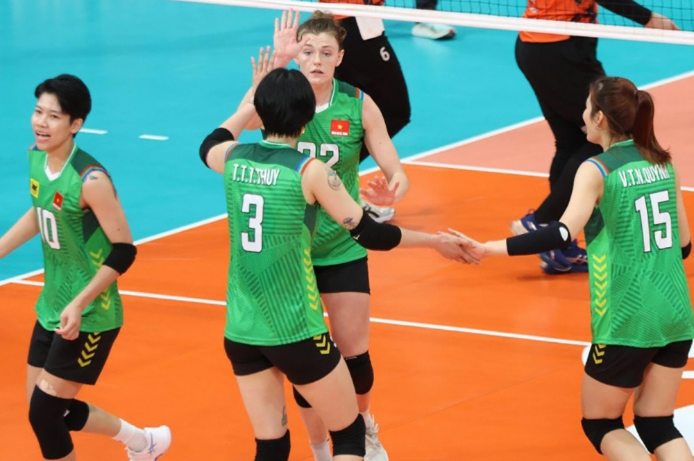 VTV Bình Điền Long An là 1 trong 8 đội có mặt ở tứ kết giải câu lạc bộ châu Á 2025. Ảnh: AVC