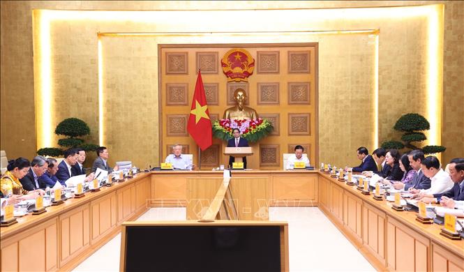 Thủ tướng Phạm Minh Chính chủ trì phiên họp. Ảnh: Văn Điệp/TTXVN