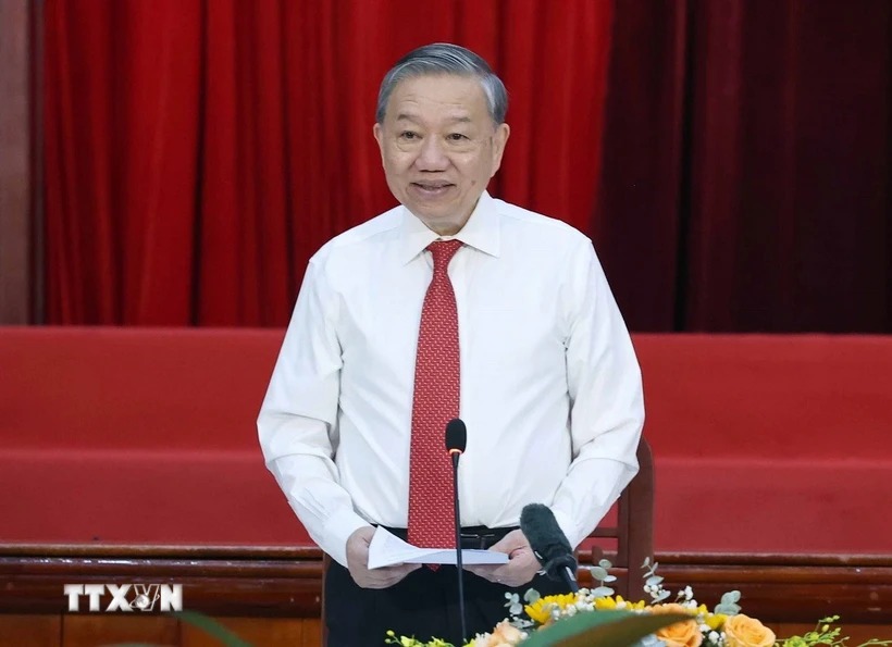 Tổng Bí thư Tô Lâm phát biểu. (Ảnh: Thống Nhất/TTXVN)