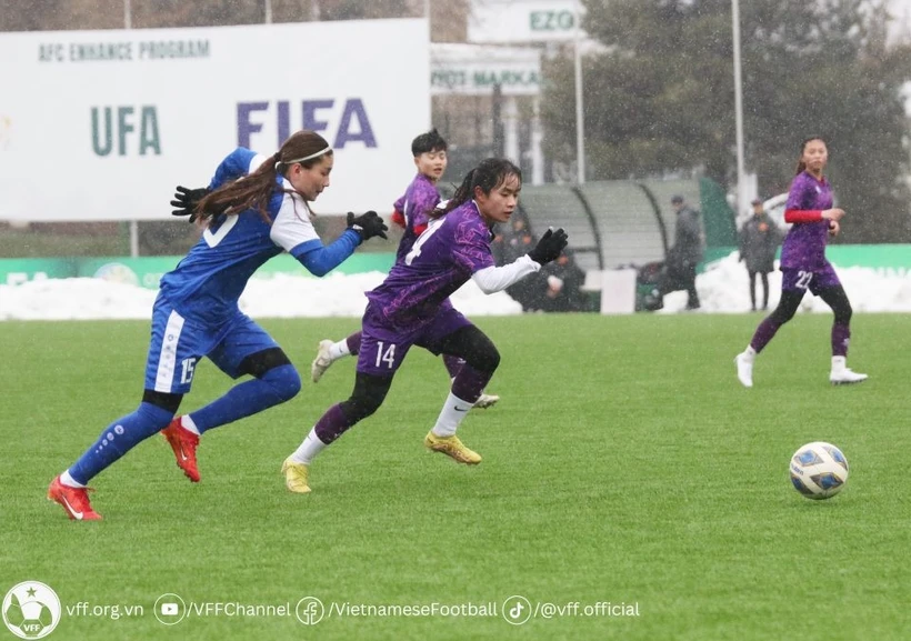 The U20 women’s national team (in purple) are drawn in group B of the AFC U20 Women’s Asian Cup 2026 Qualifiers. (Illustrative photo: vff.org.vn)