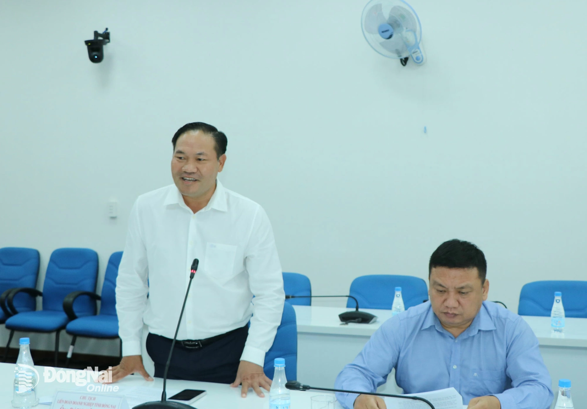 Chủ tịch Liên đoàn Doanh nghiệp Đồng Nai Đặng Văn Điềm phát biểu tại lễ ký kết. Ảnh: Vương Thế