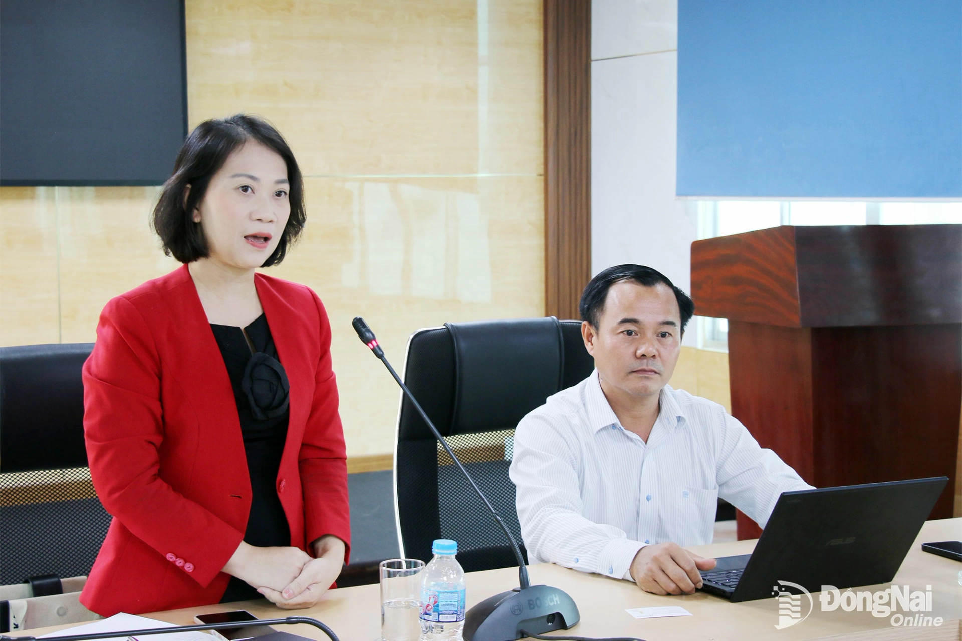Assoc. Prof. Dr. Nguyen Thi Thu Thuy, Vice President of Hong Bang International University, speaks at the meeting. Photo: Hai Quan

