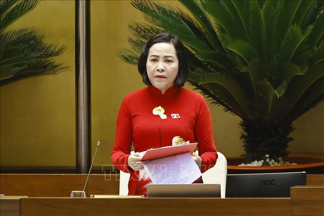 Phó Chủ tịch Quốc hội Nguyễn Thị Thanh điều hành phiên họp. Ảnh: Doãn Tấn/TTXVN
