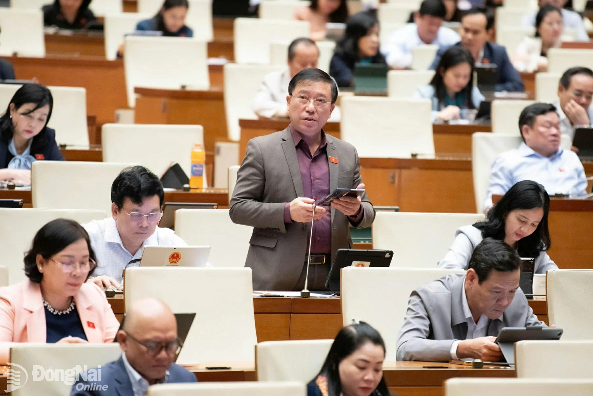 National Assembly deputy Nguyen Tuan Anh speaking at the 10th Session of the 15th National Assembly, held from October to December 2025.