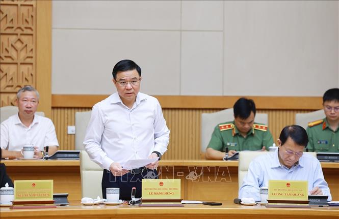 Bộ trưởng Bộ Công Thương Lê Mạnh Hùng phát biểu. Ảnh: Dương Giang/TTXVN
