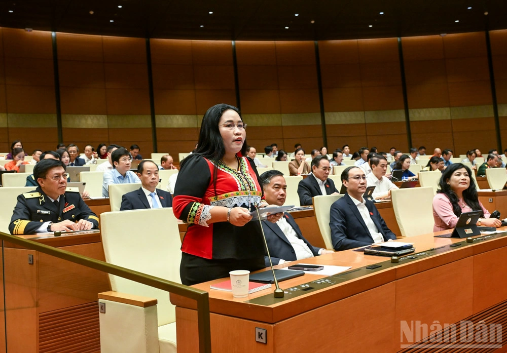 Đại biểu Chamaléa Thị Thủy (Đoàn Khánh Hòa). (Ảnh: DUY LINH)
