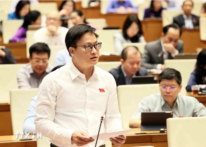 Đại biểu Quốc hội thành phố Đà Nẵng Phan Duy Anh phát biểu. (Ảnh: An Đăng/TTXVN)
