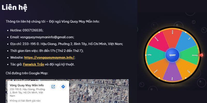 Thông tin liên hệ được cập nhật rõ ràng.