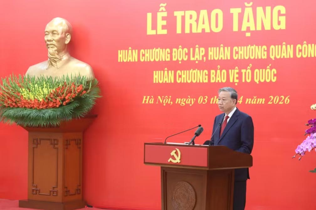 Tổng Bí thư Tô Lâm phát biểu tại buổi lễ. (Ảnh: ĐĂNG KHOA)
