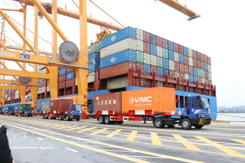 At the Lach Huyen port terminal in Hai Phong city. (Photo: VNA)