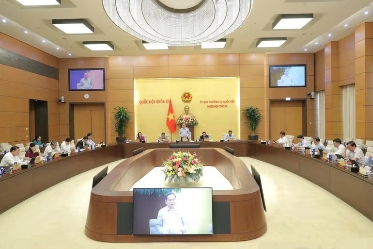 Chủ tịch Quốc hội Trần Thanh Mẫn phát biểu bế mạc phiên họp. (Ảnh: DUY LINH)
