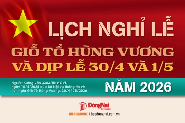 [Infographic] ‘Chốt’ lịch nghỉ lễ Giỗ Tổ Hùng Vương và dịp lễ 30-4, 1-5 ra sao?