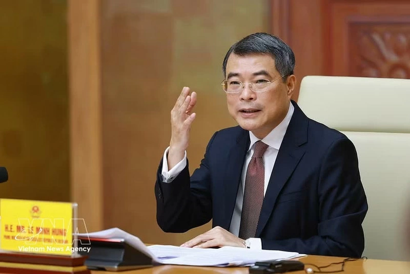 Prime Minister Le Minh Hung speaks at the meeting with a delegation of 52 leading US enterprises (Photo: VNA)