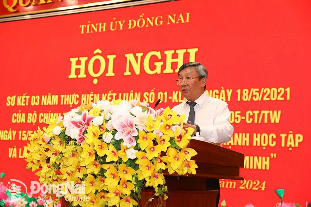Phó bí thư thường trực Tỉnh ủy Hồ Thanh Sơn phát biểu chỉ đạo tại hội nghị. Ảnh: Huy Anh