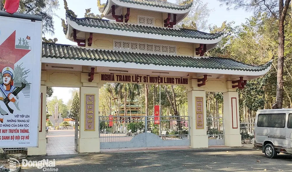 Mẫu phác thảo Đài tưởng niệm các anh hùng, liệt sĩ sẽ được xây dựng tại Nghĩa trang liệt sĩ huyện Long Thành. Ảnh CTV
