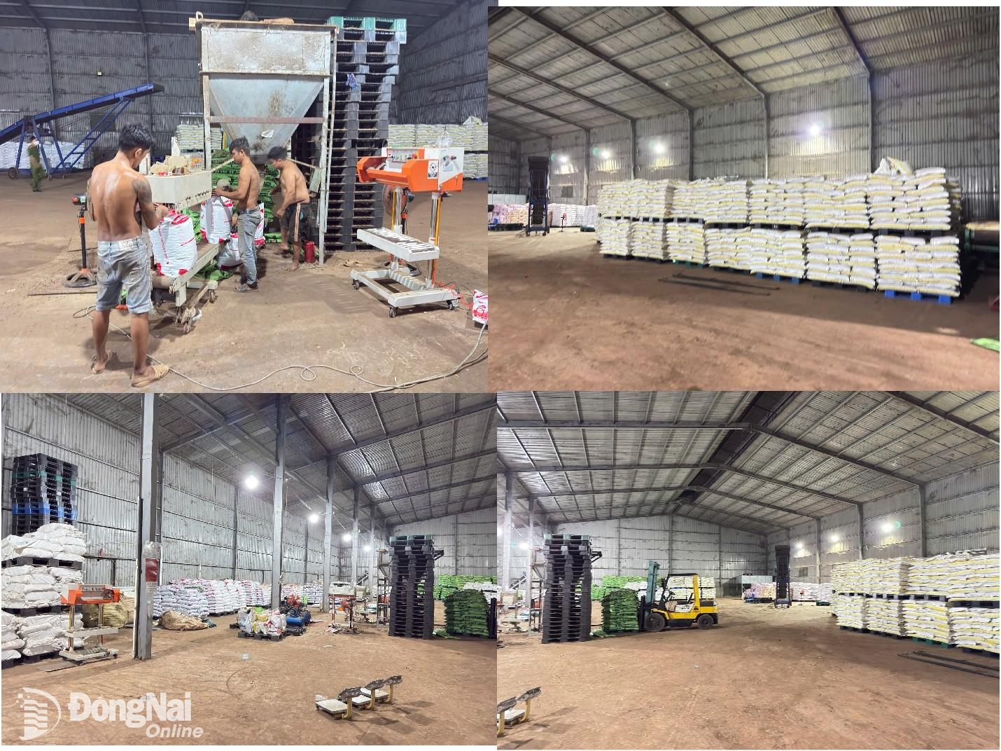 Khu nhà xưởng nơi phát hiện hàng trăm tấn phân bón giả đã đóng thành phẩm. Ảnh: Công an tỉnh