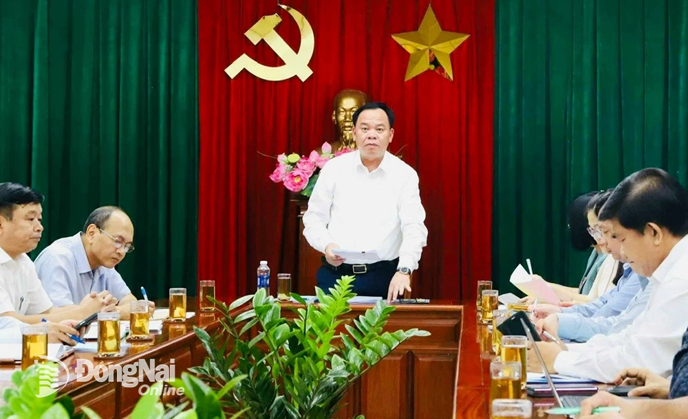 Chủ tịch UBND tỉnh Võ Tấn Đức chủ trì buổi làm việc. Ảnh: B.Nguyên