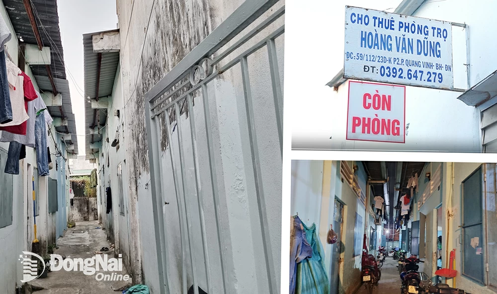 Nhiều dãy phòng trọ tại Đồng Nai vắng đìu hiu khi công nhân nghỉ việc về quê. Ảnh: Bích Nhàn
