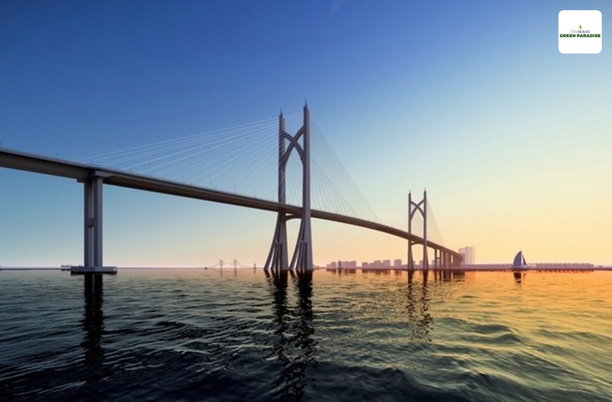 Phối cảnh cầu vượt biển Cần Giờ - Vũng Tàu.