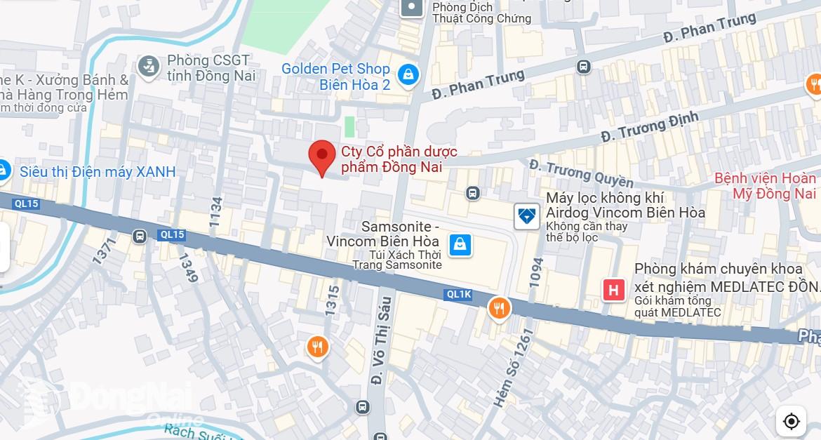 Vị trí cơ sở Công ty CP Dược Đồng Nai không phù hợp quy hoạch 