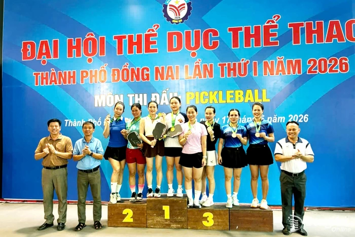 Phường Tam Hiệp giành 3 huy chương vàng Giải pickleball Đại hội Thể dục thể thao thành phố Đồng Nai