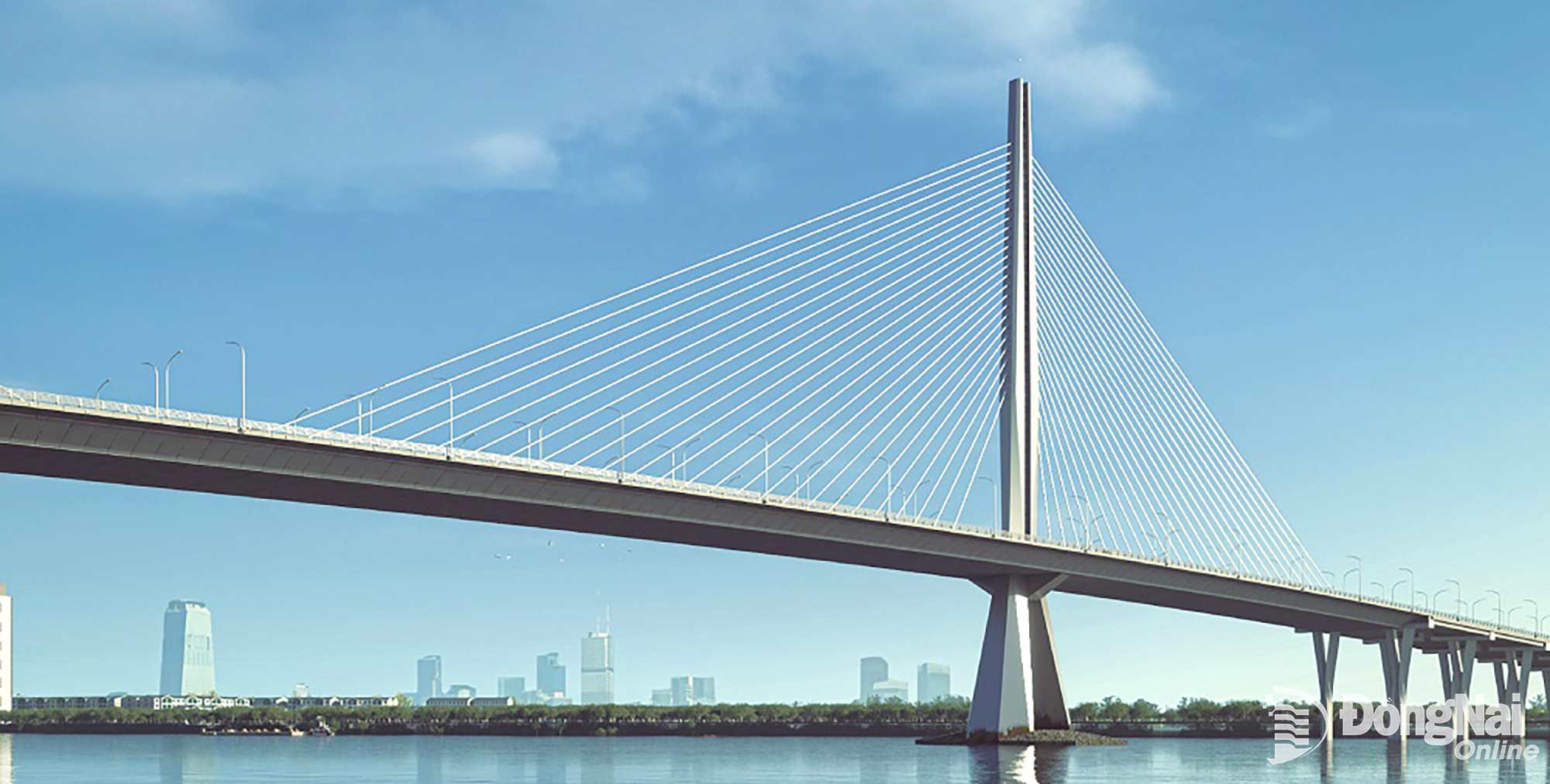 Phối cảnh mô hình cầu Long Hưng kết nối thành phố Đồng Nai với Thành phố Hồ Chí Minh. Ảnh tư liệu