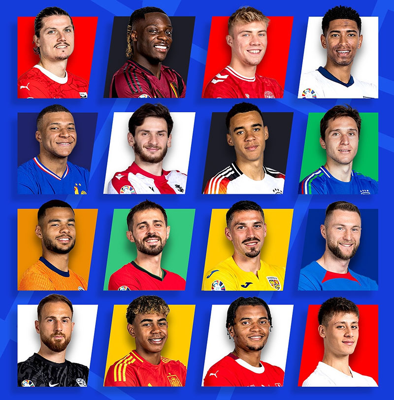 16 anh tài lọt vào vòng knock-out EURO 2024.